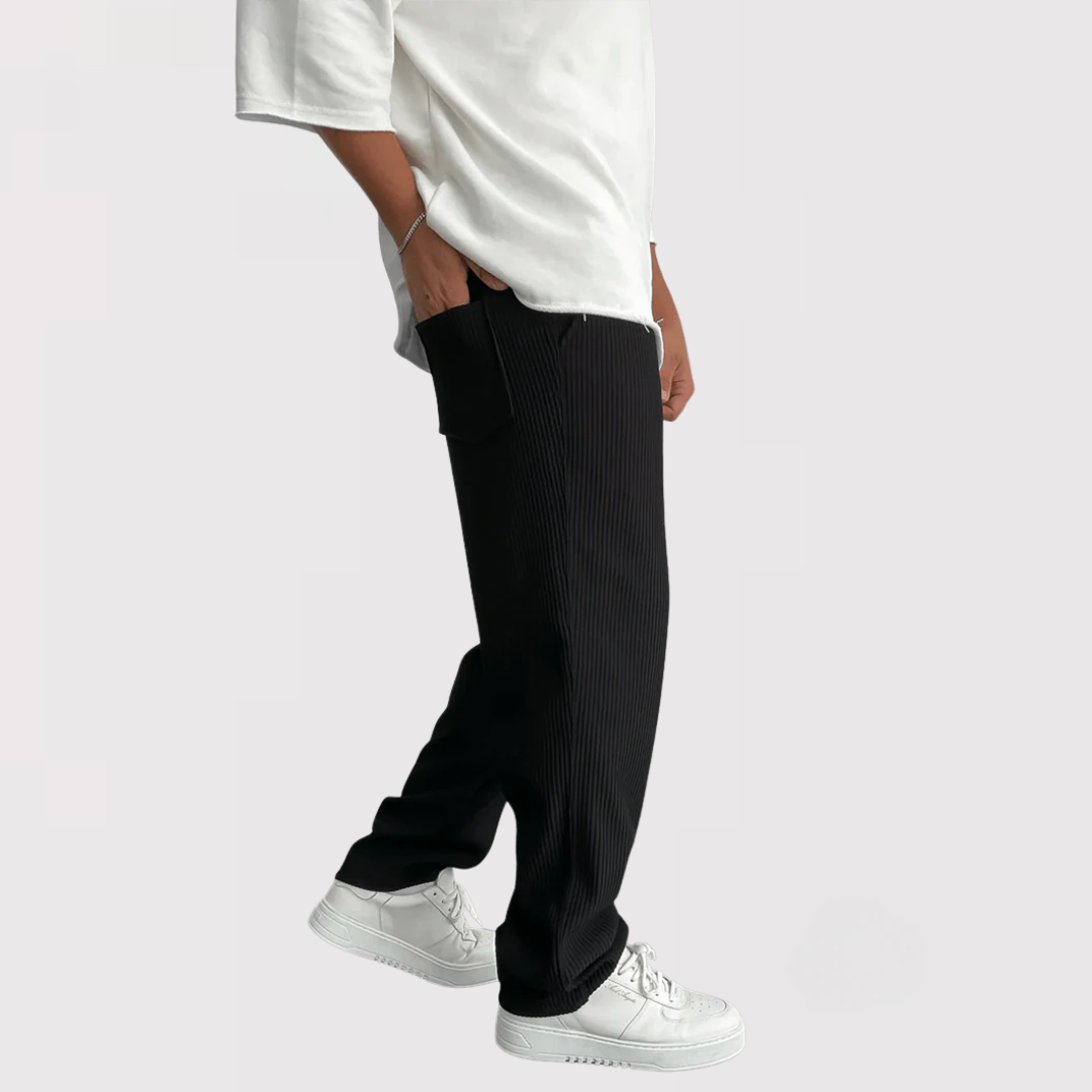 HIROAKI | 快適なリブ編みパンツ