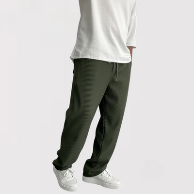 HIROAKI | 快適なリブ編みパンツ