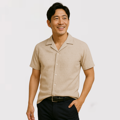 リヴィエラ・テクスチャードコットンシャツ