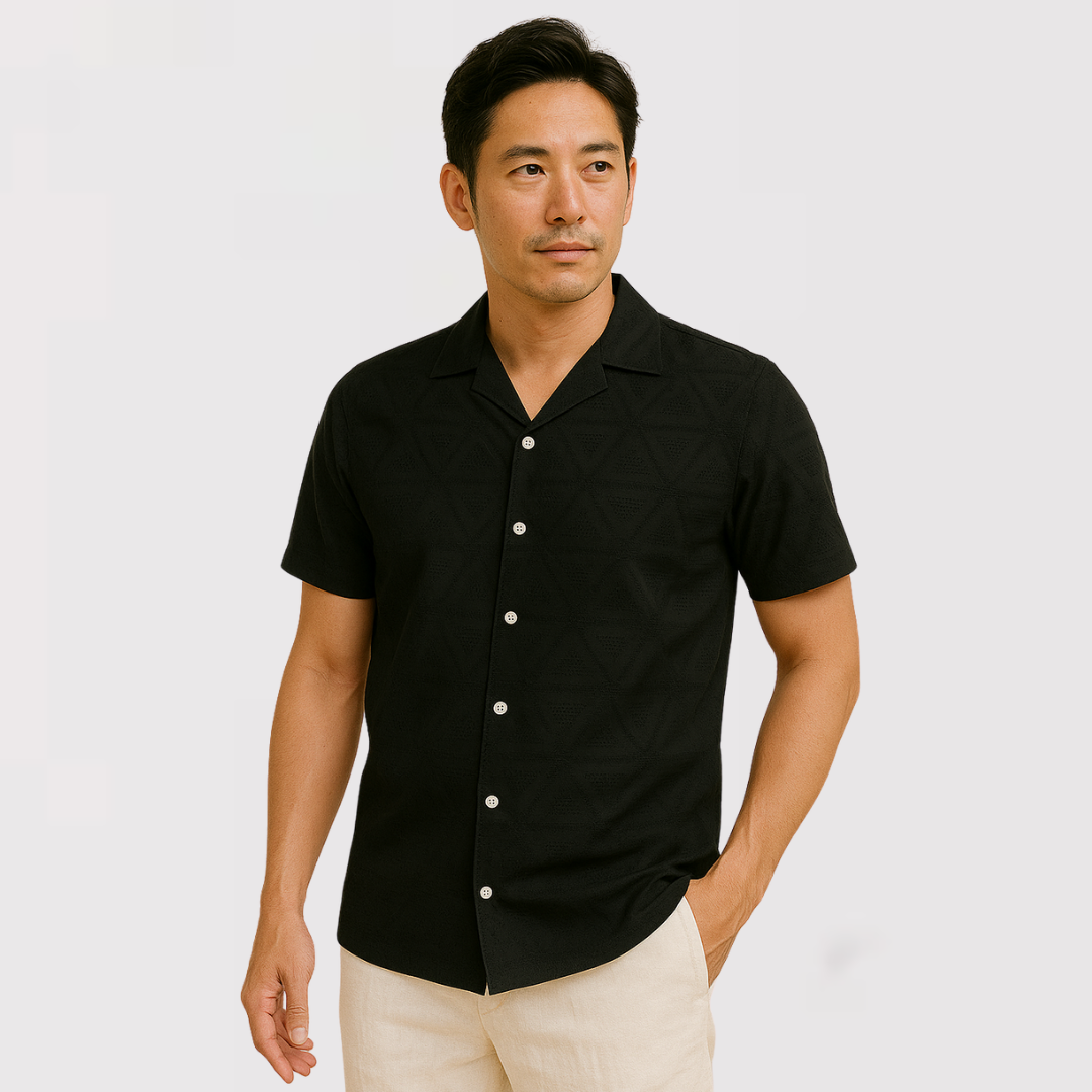 リヴィエラ・テクスチャードコットンシャツ