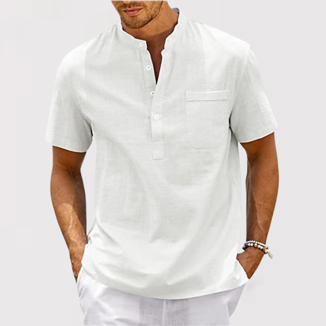 RIALO | ポケット付きヘンリーネックシャツ