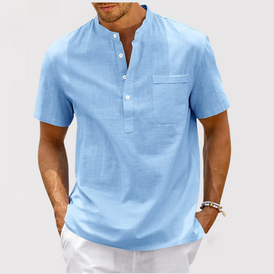 RIALO | ポケット付きヘンリーネックシャツ