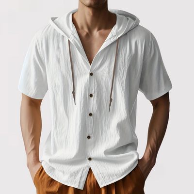 MAKOTOSHI | カジュアルリネンフードシャツ