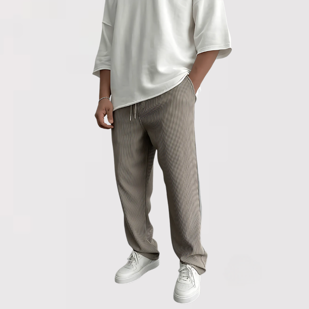 HIROAKI | 快適なリブ編みパンツ