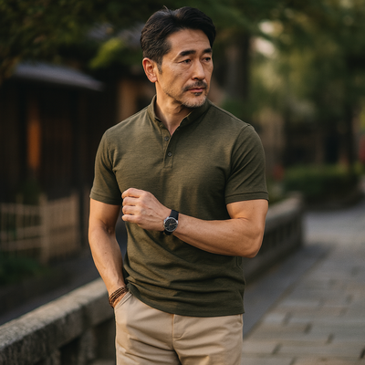 JIGO | カジュアルヘンリーポロシャツ